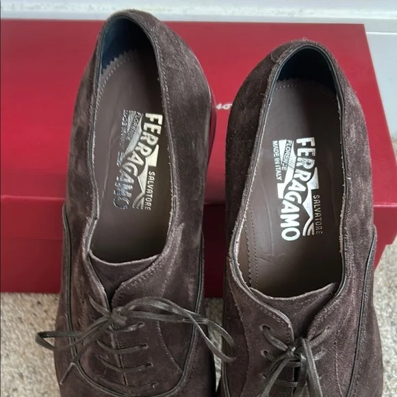 Salvatore Ferragamo Men's Brown Suede Shoes - Picture 7 of 10